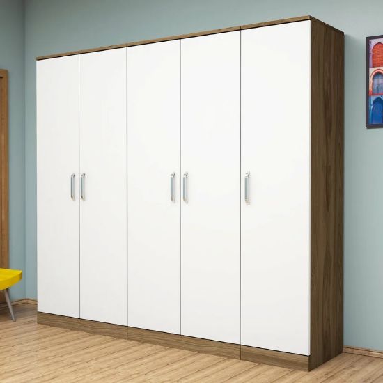 Picture of Pelton White & Brown Wardrobe 220cm 