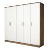 Picture of Pelton White & Brown Wardrobe 220cm 