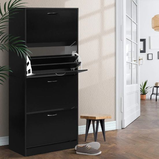 Picture of Brascom Black Shoe Cabinet 