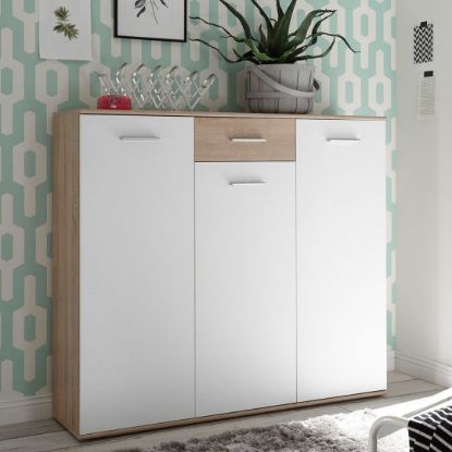 Picture of Callysta White & Lightwood Shoe Cabinet