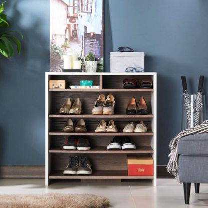 Picture of Aisha White & Brown Shoe Storage