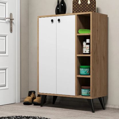 Picture of Libra White & Brown Shoe Storage 