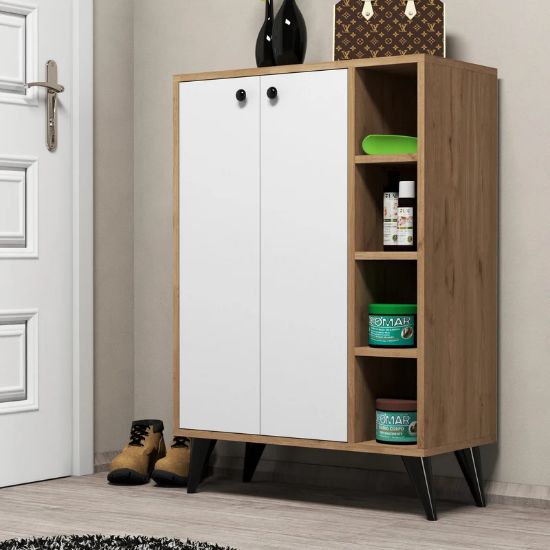 Picture of Libra White & Brown Shoe Storage 