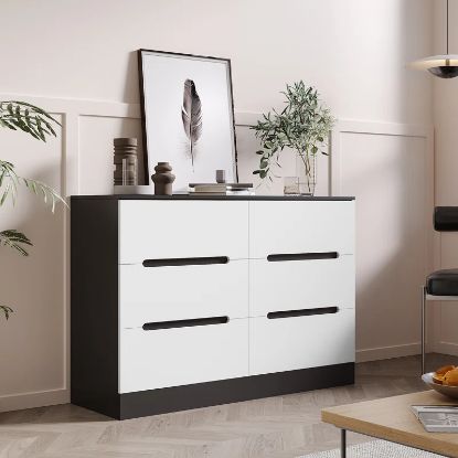 Picture of Lyle Black & White 6-Drawer Unit