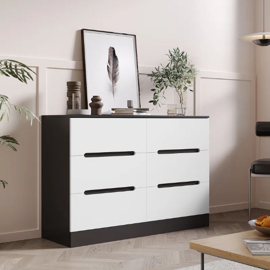 Picture of Lyle Black & White 6-Drawer Unit